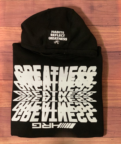 Greatness Upside Down PullOver Hoodie - Black/White