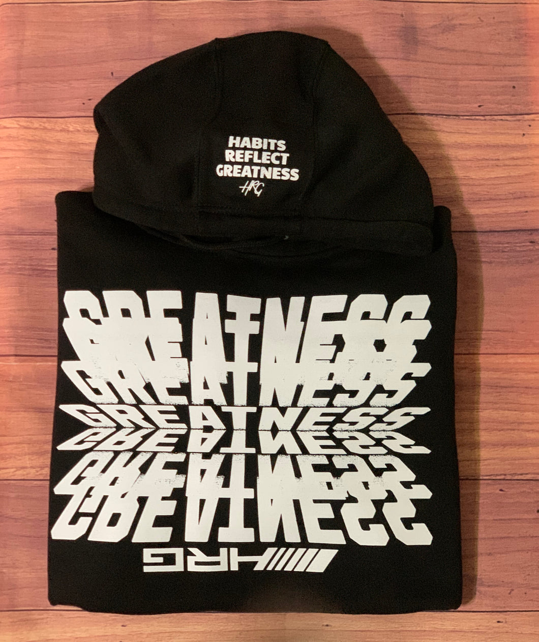 Greatness Upside Down PullOver Hoodie - Black/White