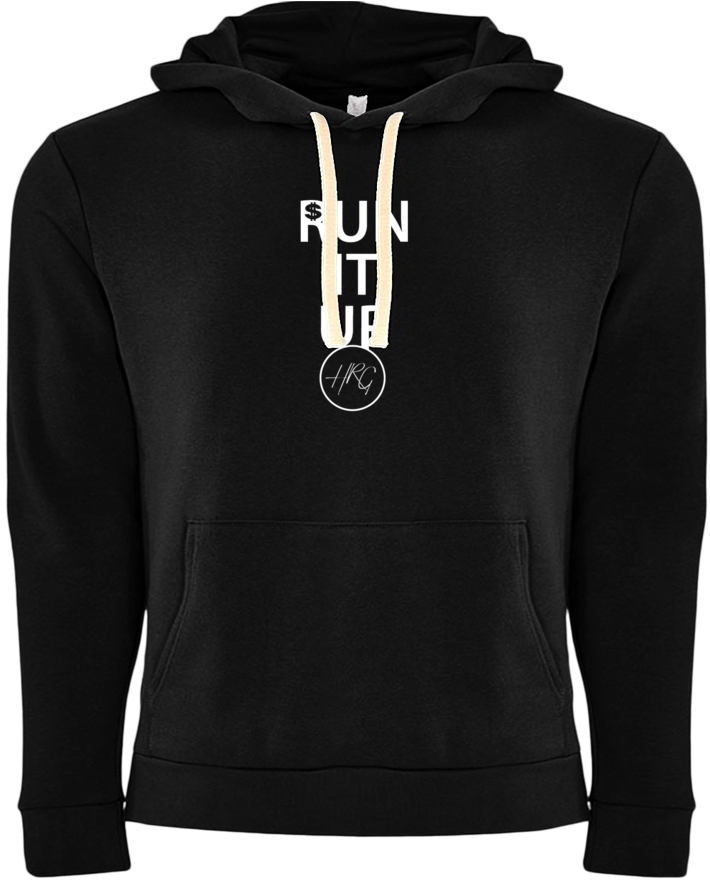 Run It Up PullOver Hoodie - Black/White - HRG Collection