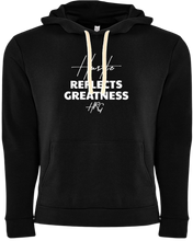 Load image into Gallery viewer, Hustle Reflects Greatness PullOver Hoodie Black/White - HRG Collection