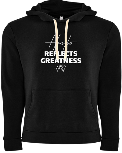 Hustle Reflects Greatness PullOver Hoodie Black/White - HRG Collection