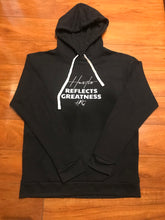 Load image into Gallery viewer, Hustle Reflects Greatness PullOver Hoodie Black/White - HRG Collection