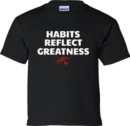 Youth Habits Reflect Greatness Tee - Black/White-Red - HRG Collection