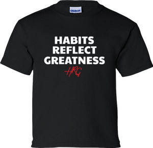 Youth Habits Reflect Greatness Tee - Black/White-Red - HRG Collection