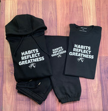 Load image into Gallery viewer, Habits Reflect Greatness Sweat Suit Bundle - Black/White
