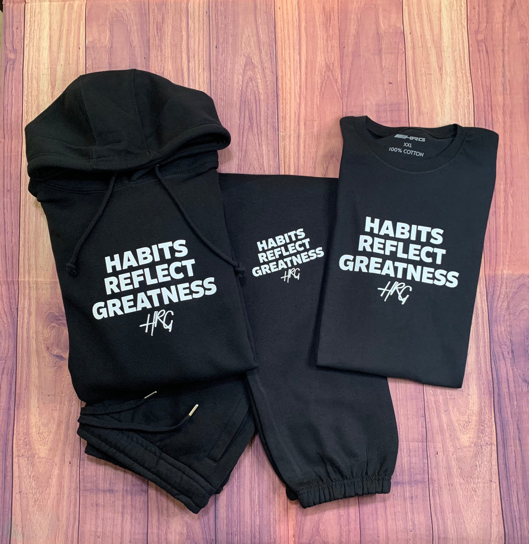 Habits Reflect Greatness Sweat Suit Bundle - Black/White