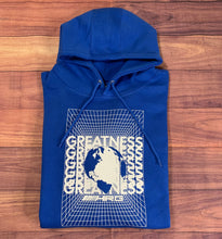Load image into Gallery viewer, Greatness In A Box Pull Over Hoodie - Blue/White