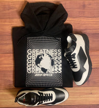 Load image into Gallery viewer, Greatness In A Box Pull Over Hoodie - Black/White