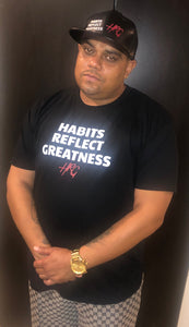 Habits Reflect Greatness Tee - Black/White-Red - HRG Collection