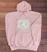 Load image into Gallery viewer, Woman&#39;s Greatness In A Box Pull Over Hoodie - Pink/White