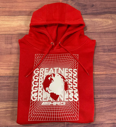 Greatness In A Box Pull Over Hoodie - Red/White