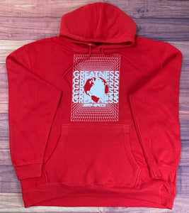 Greatness In A Box Pull Over Hoodie - Red/White
