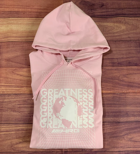 Woman's Greatness In A Box Pull Over Hoodie - Pink/White